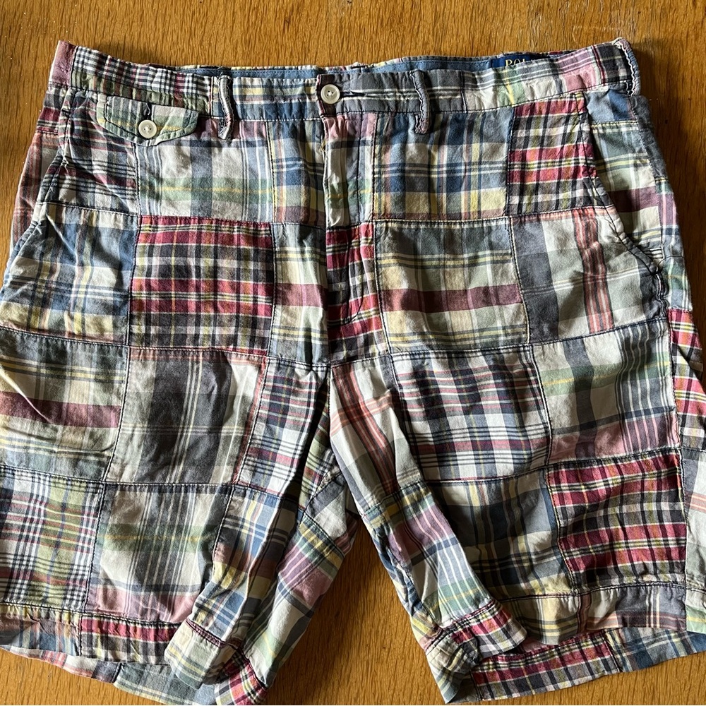 Ralph Lauren Red and Blue Flat Front Shorts